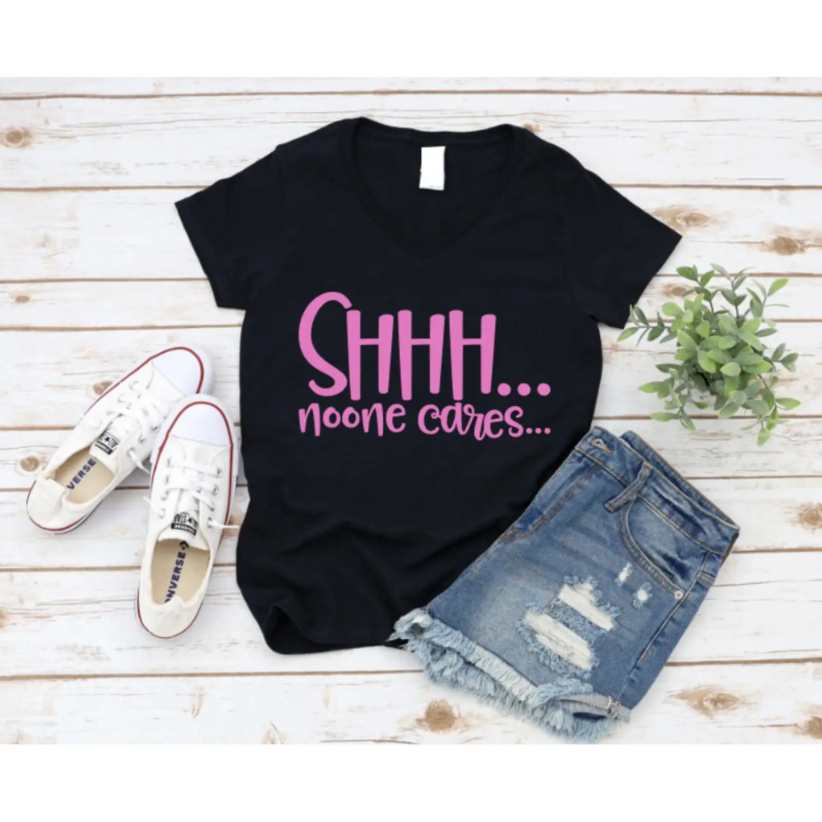 On Sneaker Care - Black t shirt with pink text